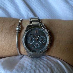 Silver Fossil Watch